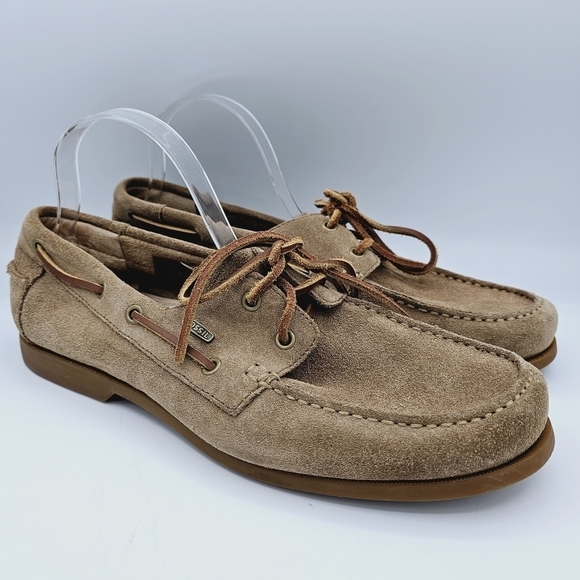 Fossil Men\'s Tan Suede Leather Lace Up Loafers, size 11